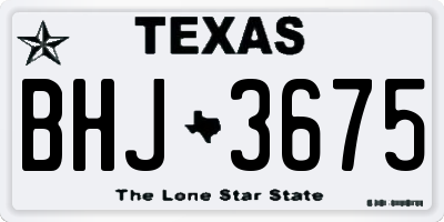 TX license plate BHJ3675