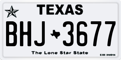 TX license plate BHJ3677