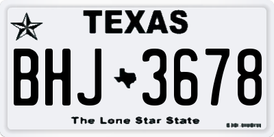 TX license plate BHJ3678