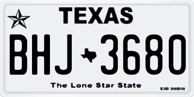 TX license plate BHJ3680