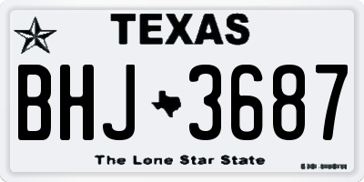 TX license plate BHJ3687