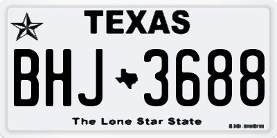TX license plate BHJ3688