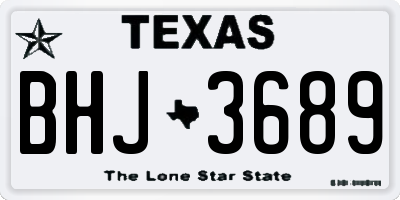 TX license plate BHJ3689
