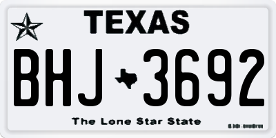 TX license plate BHJ3692