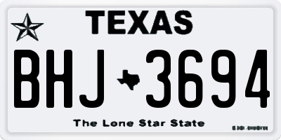 TX license plate BHJ3694