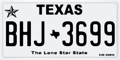 TX license plate BHJ3699
