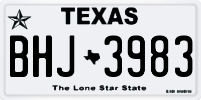 TX license plate BHJ3983