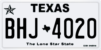TX license plate BHJ4020