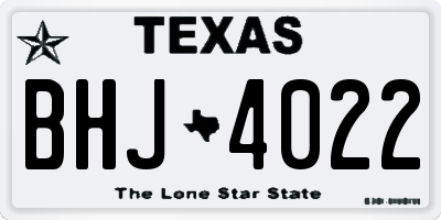 TX license plate BHJ4022