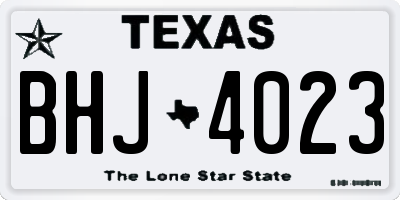 TX license plate BHJ4023