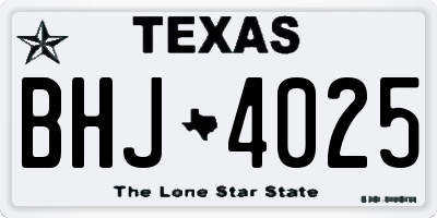 TX license plate BHJ4025