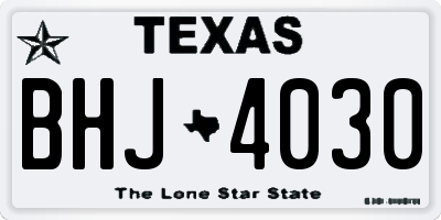 TX license plate BHJ4030