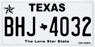 TX license plate BHJ4032