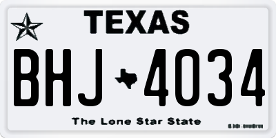 TX license plate BHJ4034