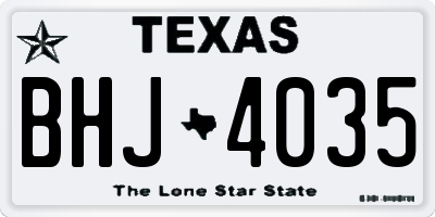 TX license plate BHJ4035