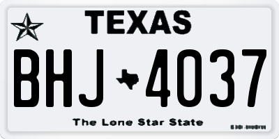 TX license plate BHJ4037