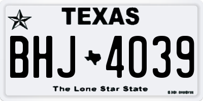 TX license plate BHJ4039