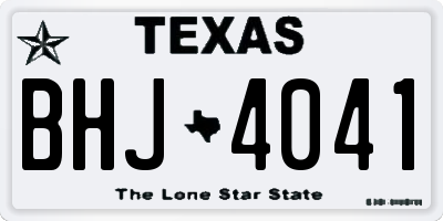 TX license plate BHJ4041