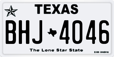 TX license plate BHJ4046