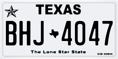 TX license plate BHJ4047