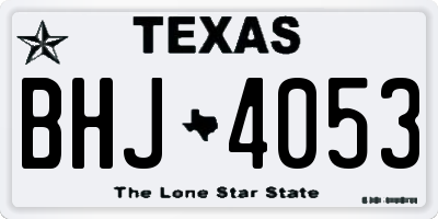 TX license plate BHJ4053