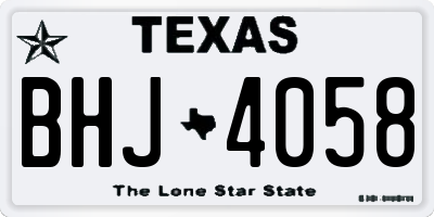 TX license plate BHJ4058