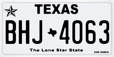 TX license plate BHJ4063