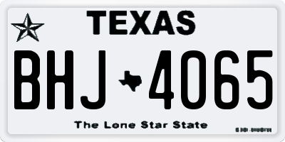 TX license plate BHJ4065