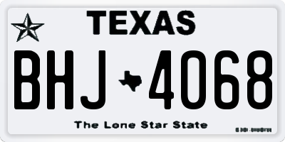 TX license plate BHJ4068