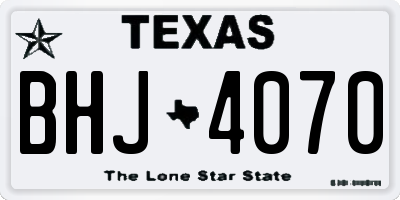TX license plate BHJ4070