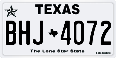 TX license plate BHJ4072