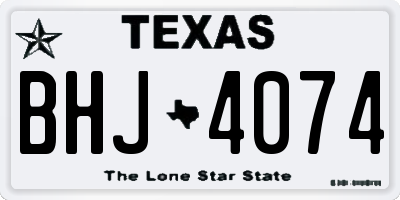 TX license plate BHJ4074