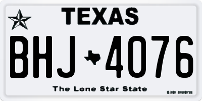 TX license plate BHJ4076