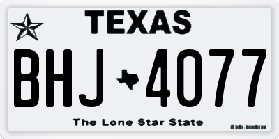 TX license plate BHJ4077