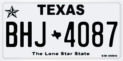 TX license plate BHJ4087