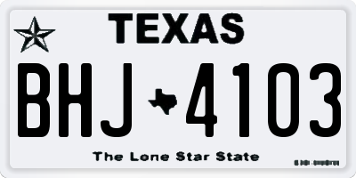 TX license plate BHJ4103