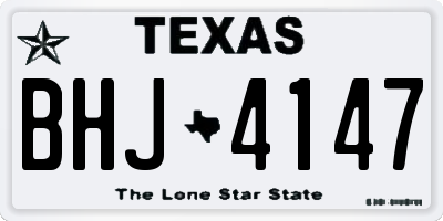 TX license plate BHJ4147