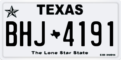 TX license plate BHJ4191