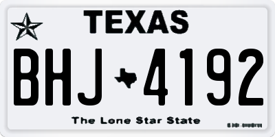 TX license plate BHJ4192