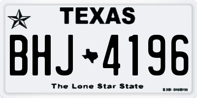 TX license plate BHJ4196