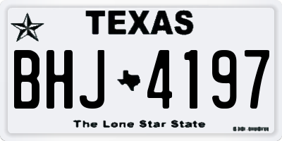 TX license plate BHJ4197