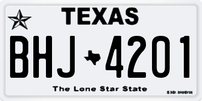 TX license plate BHJ4201