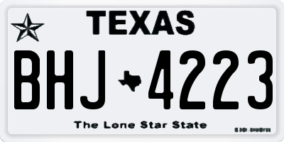 TX license plate BHJ4223
