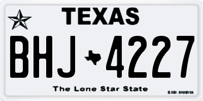 TX license plate BHJ4227