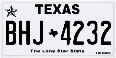 TX license plate BHJ4232