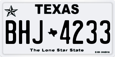 TX license plate BHJ4233