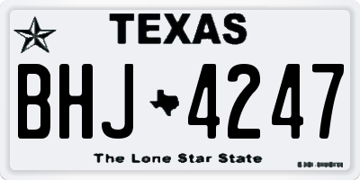 TX license plate BHJ4247