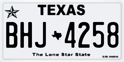 TX license plate BHJ4258