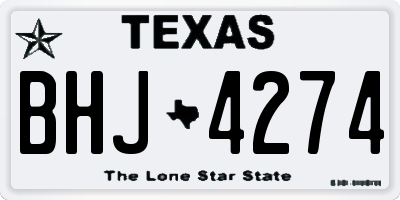 TX license plate BHJ4274
