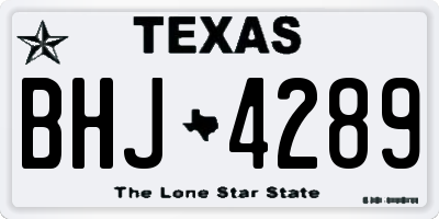 TX license plate BHJ4289